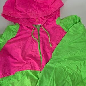VTG Neon Color Block Citrus Surfwear Windbreaker Jacket Made in USA Unisex Small